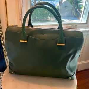 LK Bennet Green Leather Travel Bag